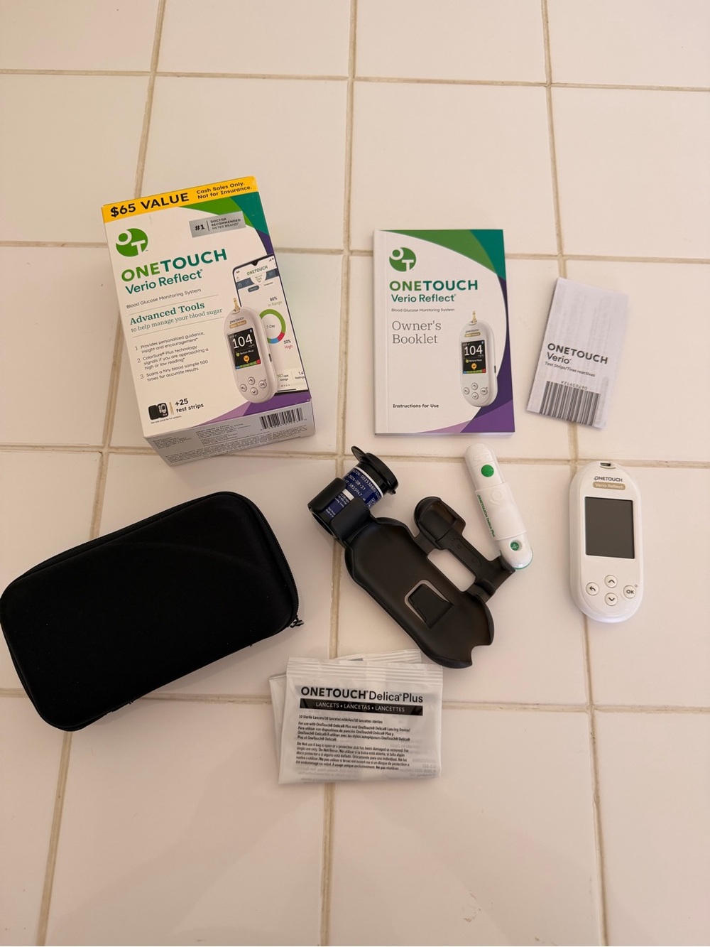 One Touch Verio Reflect Blood Glucose Monitoring Kit New in Box W Accessories